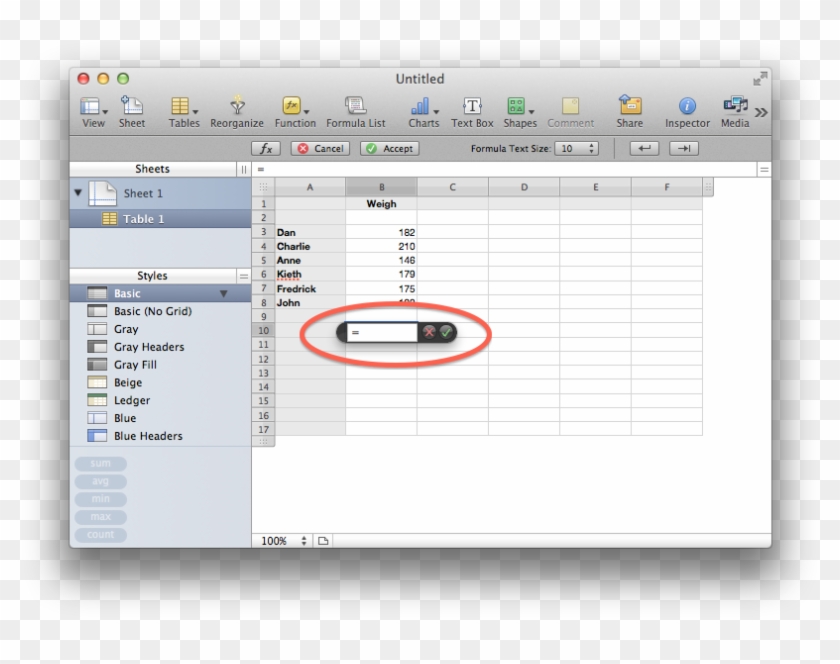 A Basic Spreadsheet Has One Table On It But Allows - Divide Numbers In Spreadsheet Clipart #4158018