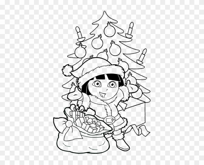 2 Navidad Dora La Exploradora Con Arbol De - Dora Clipart