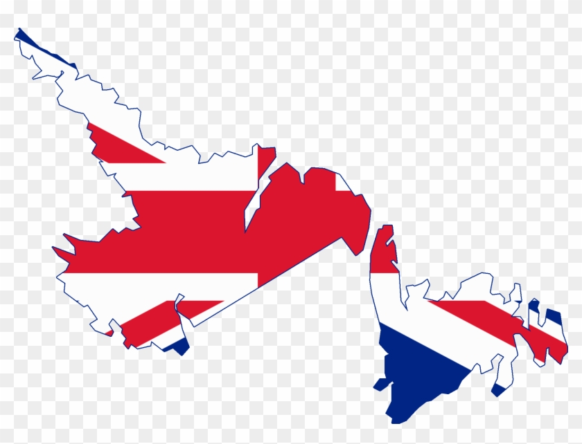 Flag Map Of Newfoundland And Labrador - Newfoundland And Labrador Flag Map Clipart #4158584