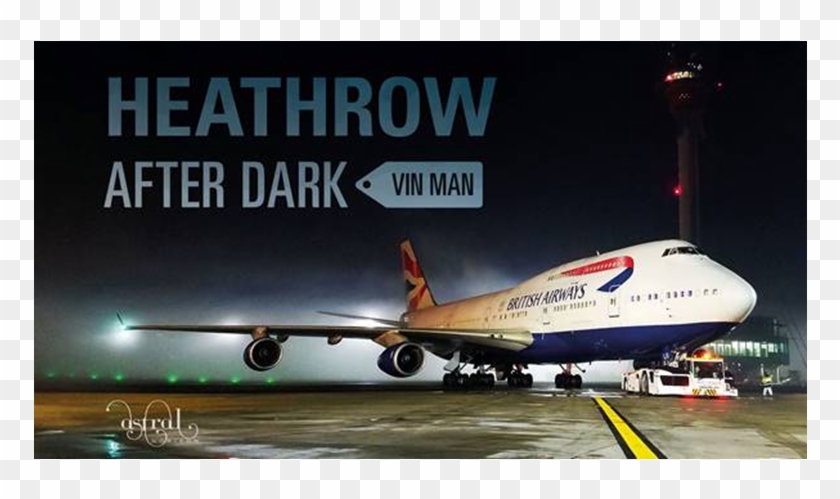 Heathrow After Dark Cover - Boeing 747-400 Clipart