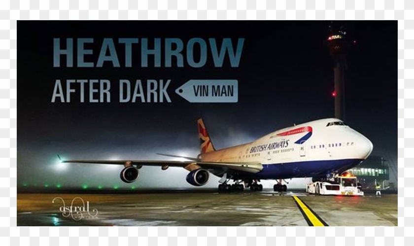 Heathrow After Dark Cover - Boeing 747-400 Clipart #4158903