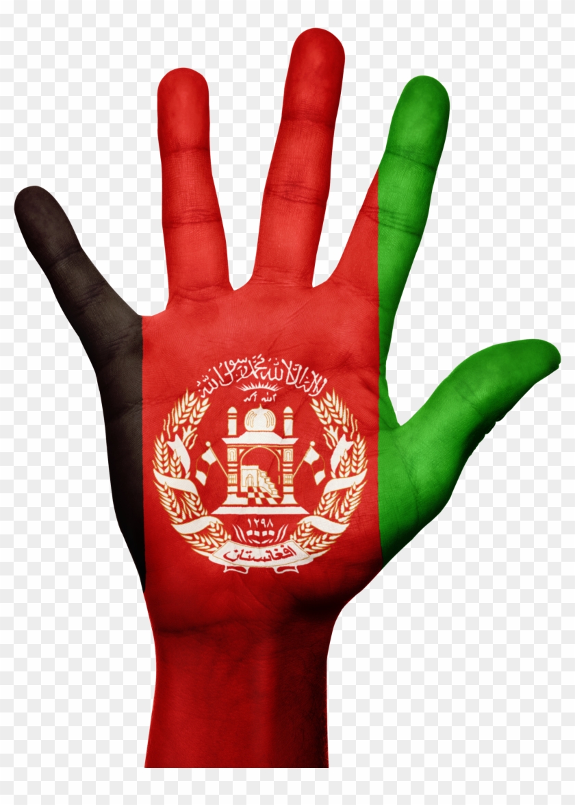 Afghanistan Hand Flag Afghan 645347 - Afghanistan Flag Symbol White Clipart