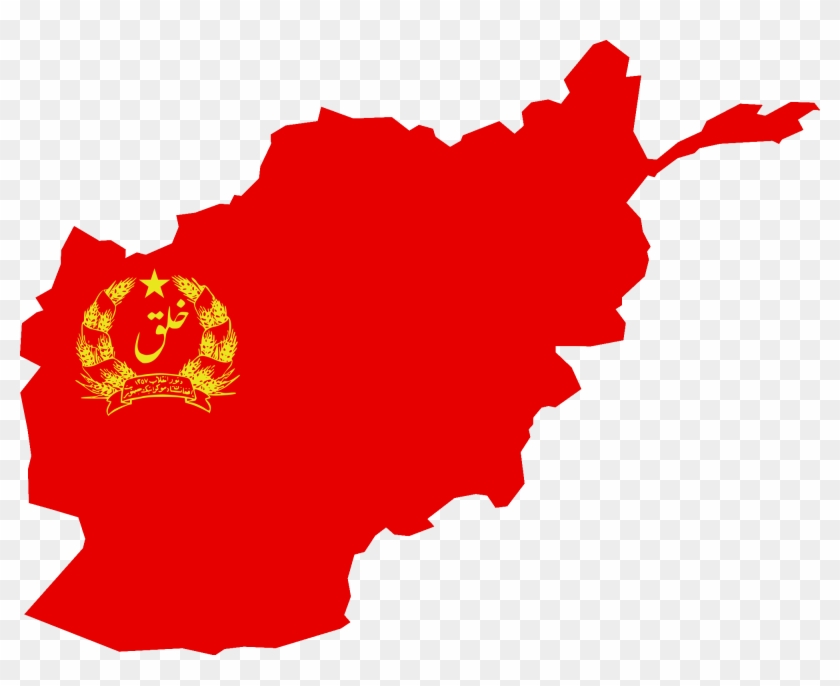 Flag Map Of The Democratic Republic Of Afghanistan - Afghanistan Map With Flag Clipart