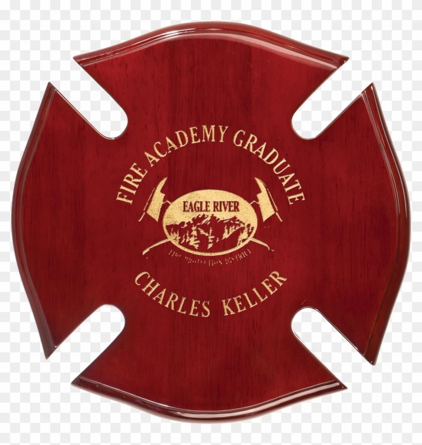 14″ X 14″ Rosewood Piano Finish Maltese Cross Plaque - Red Knights Mc Clipart