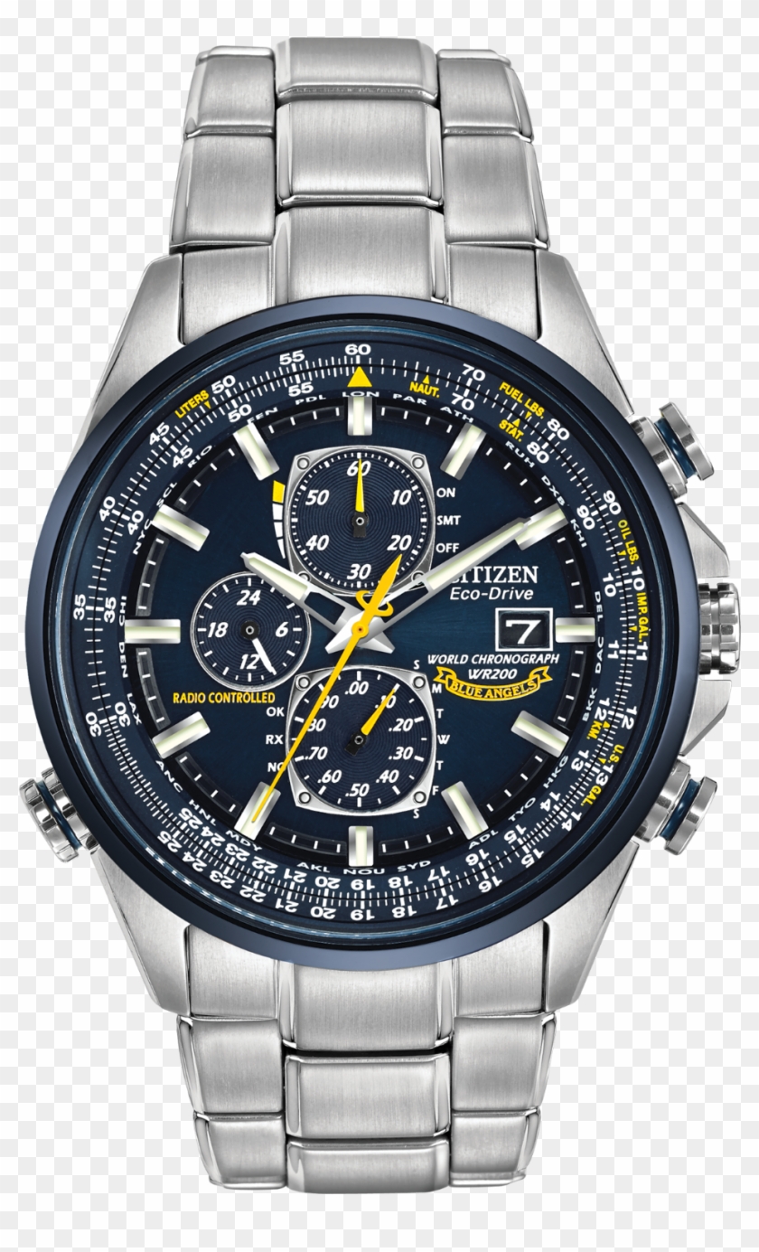 Citizen Eco Drive Radio Controlled Chronograph World - Citizen Eco Drive Blue Angels Clipart #4160618