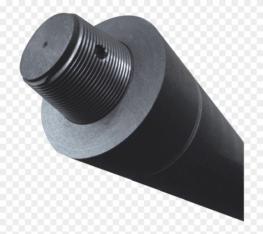 There Is A Black Hp Graphite Electrodes With Nipple - Graphite Electrode Png Clipart