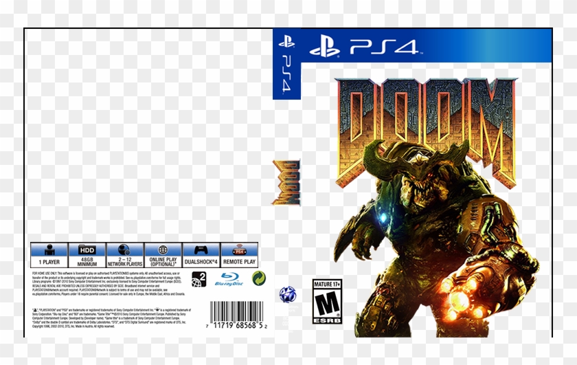 [ps4] Doom Custom Cover - Ps4 Custom Cover Clipart #4162593