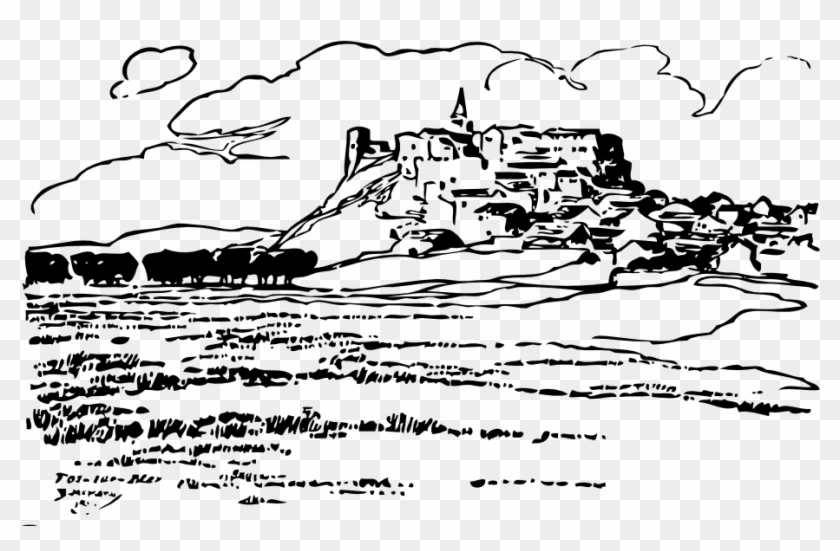 Fos Sur Mer Black White Line Art 999px 133 - Clip Art - Png Download #4162923