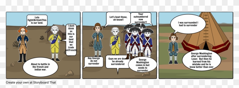 George Washington's Surrender - Cartoon Clipart