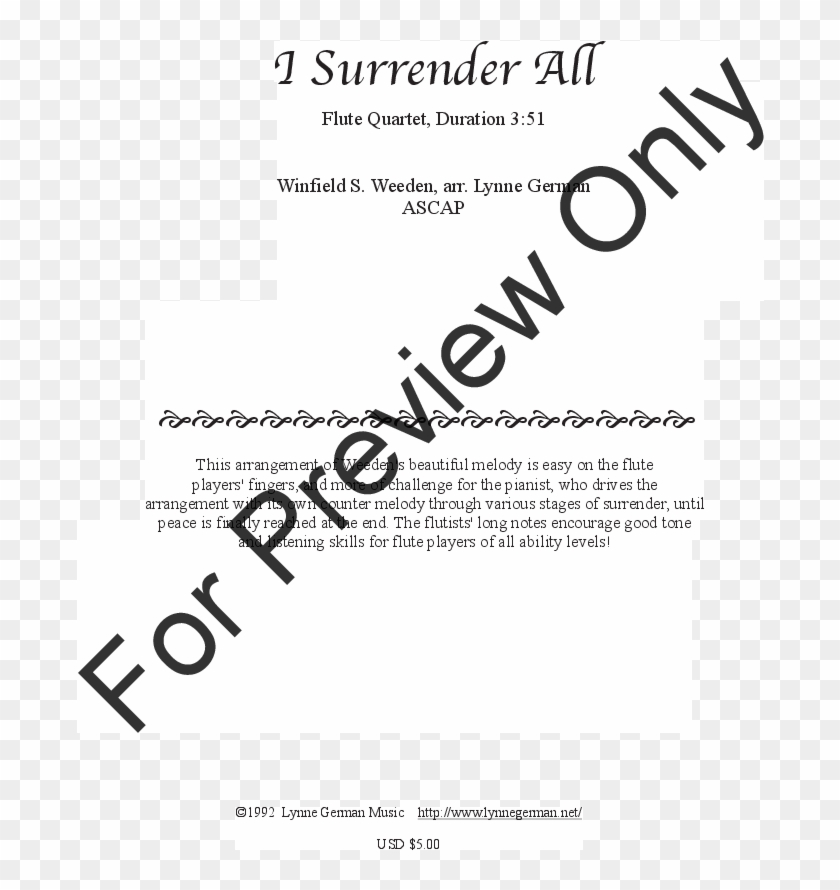Click To Expand I Surrender All Thumbnail - Calligraphy Clipart