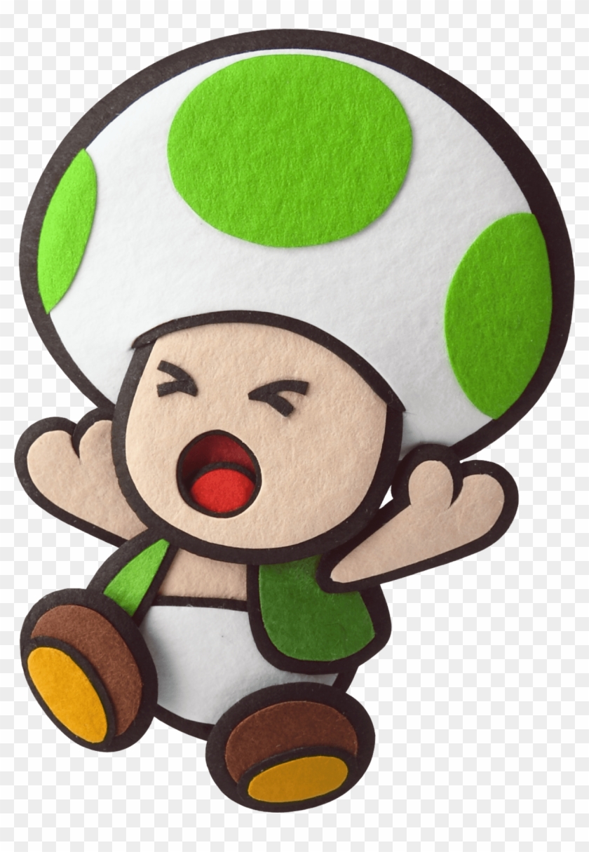 The Green Paper Toad In A State Of Distress - Paper Mario Toad Green Clipart #4163854