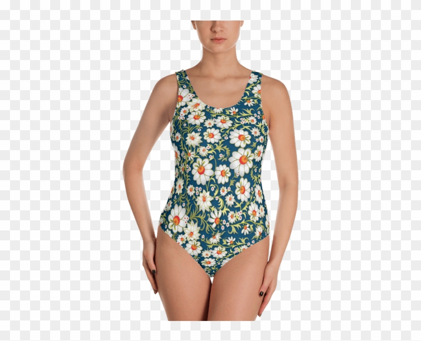 Floral Ornament One-piece Swimsuit - Potato Swimsuit Clipart #4163883