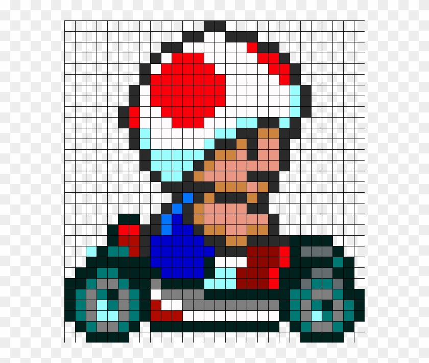 Toad Kart Page - Mario Kart Pixel Art Toad Clipart #4164410