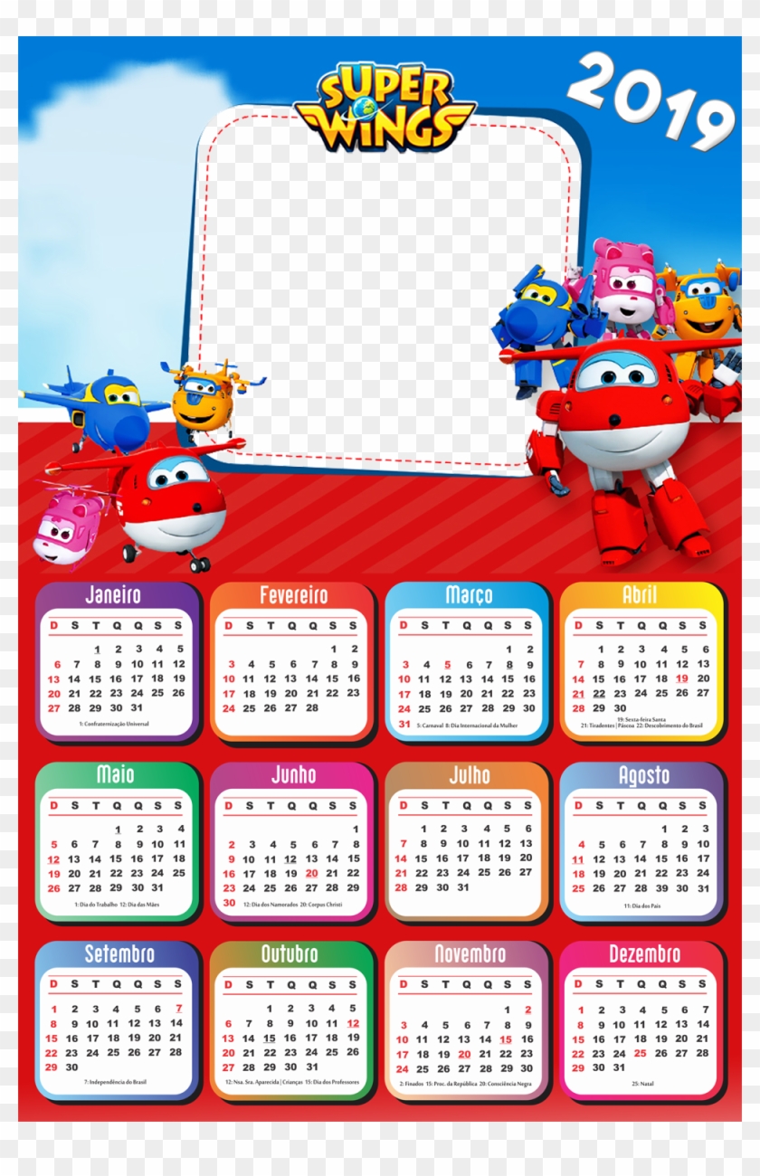 Calendário 2019 Super Wings Clipart