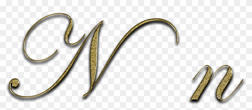 Letter N Gold Font Letter N Write Type Fonts - N Ka Clipart #4164986