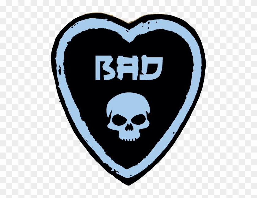 Bad 'skull' Heart Black/aqua [pack-10] Clipart #4165228