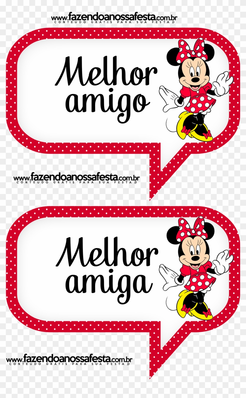 Plaquinhas Divertidas Da Minnie Vermelha - Plaquinha De Aniversario Minnie Clipart