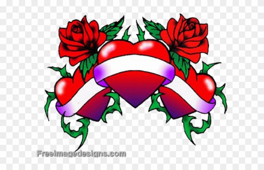 Heart And Rose Designs Clipart