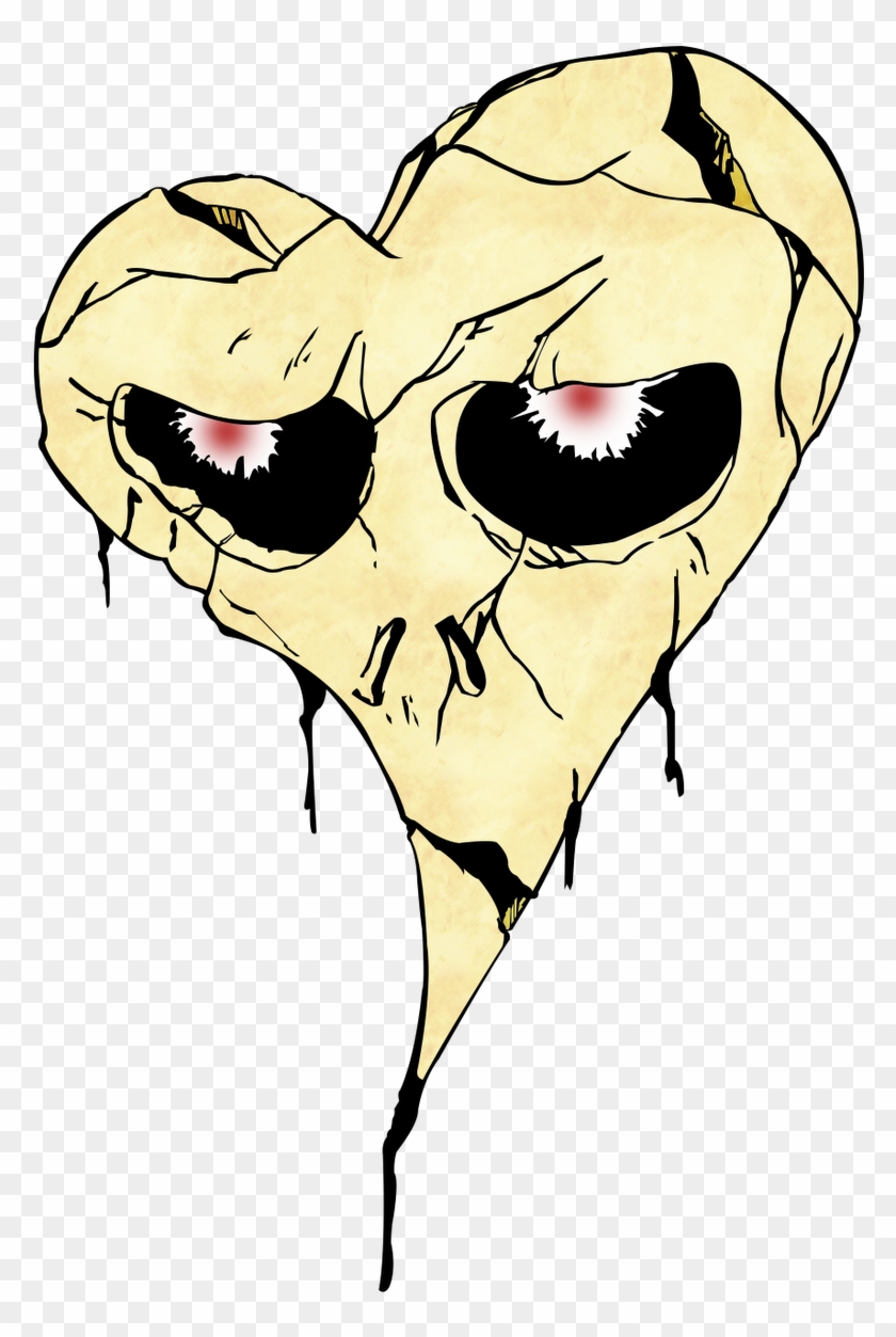 Skull Heart - Illustration Clipart