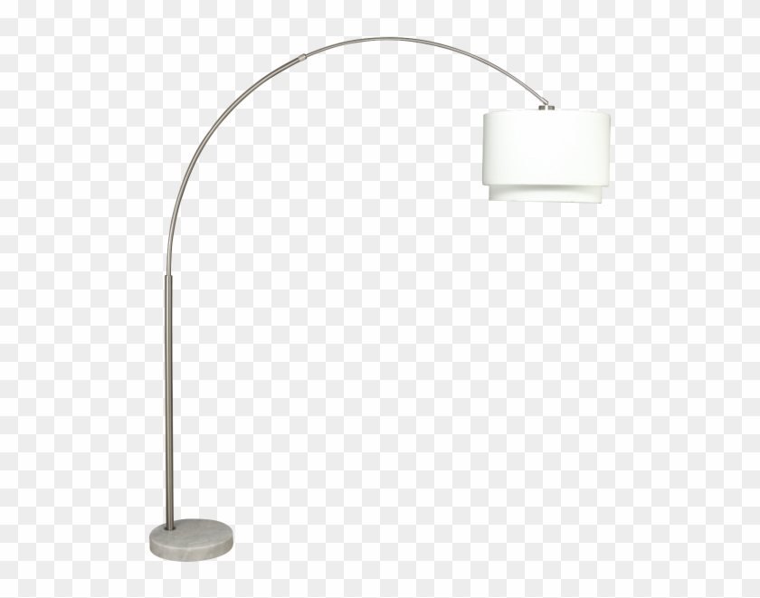 Brush Steel Arching Floor Lamp With White Marble Base - Lampshade Clipart #4167423