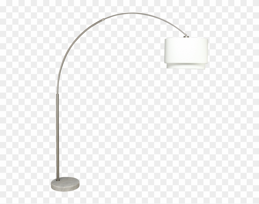 Brush Steel Arching Floor Lamp With White Marble Base - Lampshade Clipart