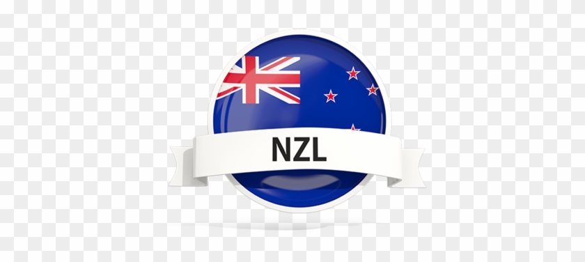 Round Flag With Banner - New Zealand Flag Clipart