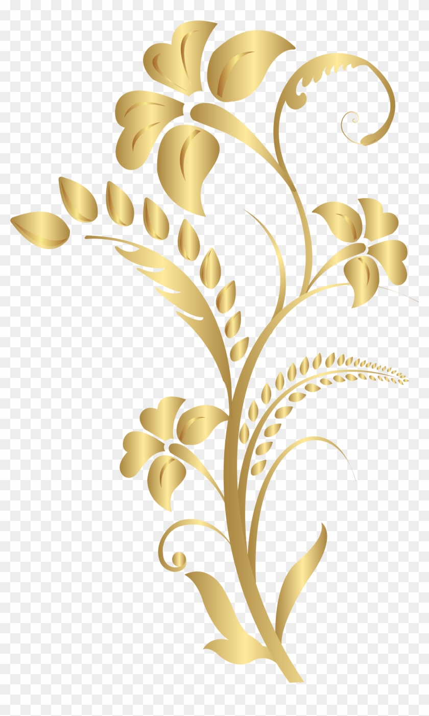 Floral Element Gold Png Clip Art Image - Wallpaper Transparent Png #4168578