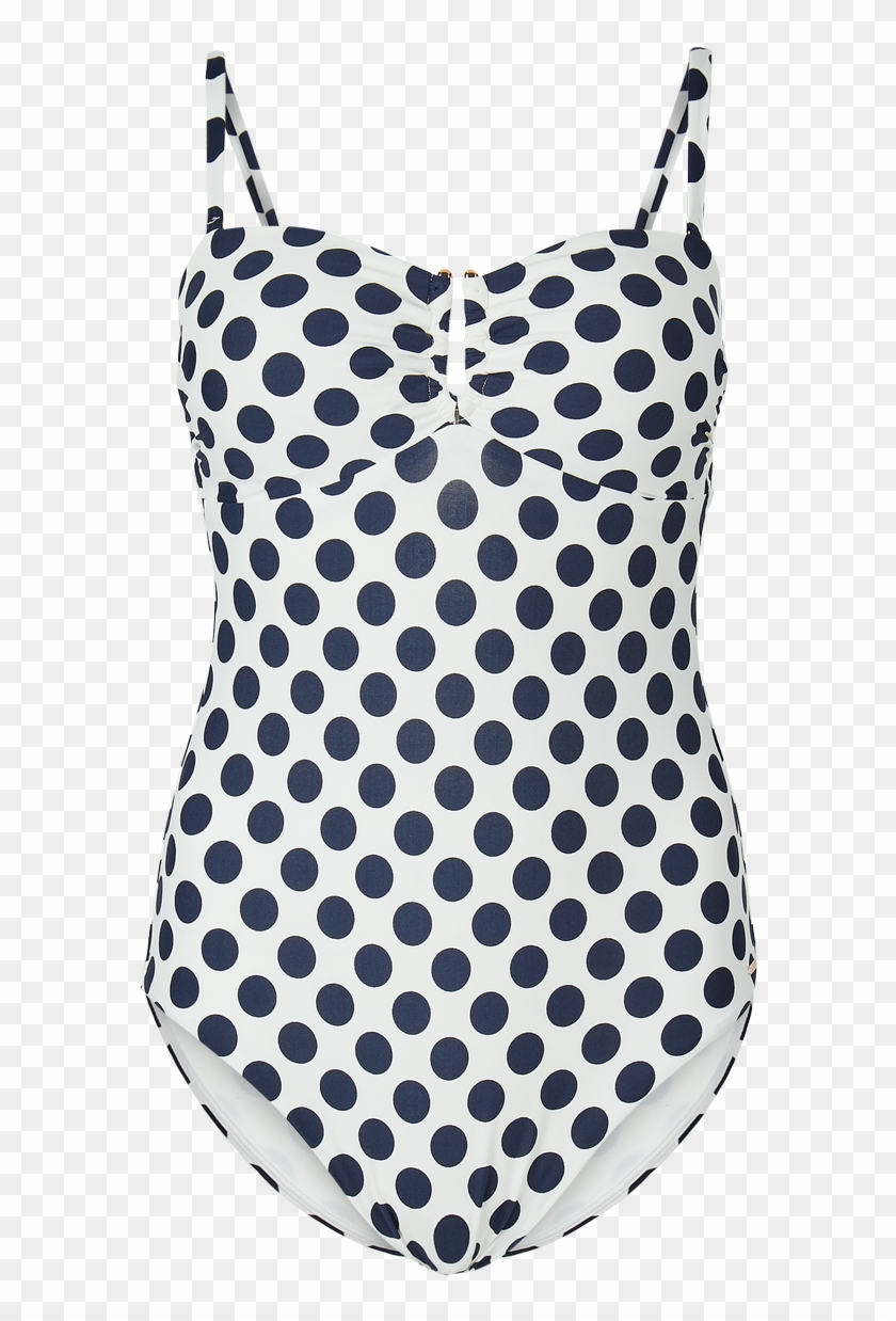 Non Wired Bandeau Swimsuit €47 - Black And White Polka Dot 80s Dress Clipart #4170428