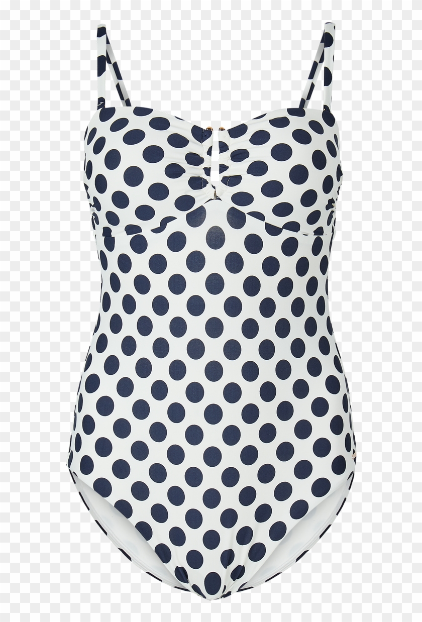 Non Wired Bandeau Swimsuit €47 - Black And White Polka Dot 80s Dress Clipart #4170428