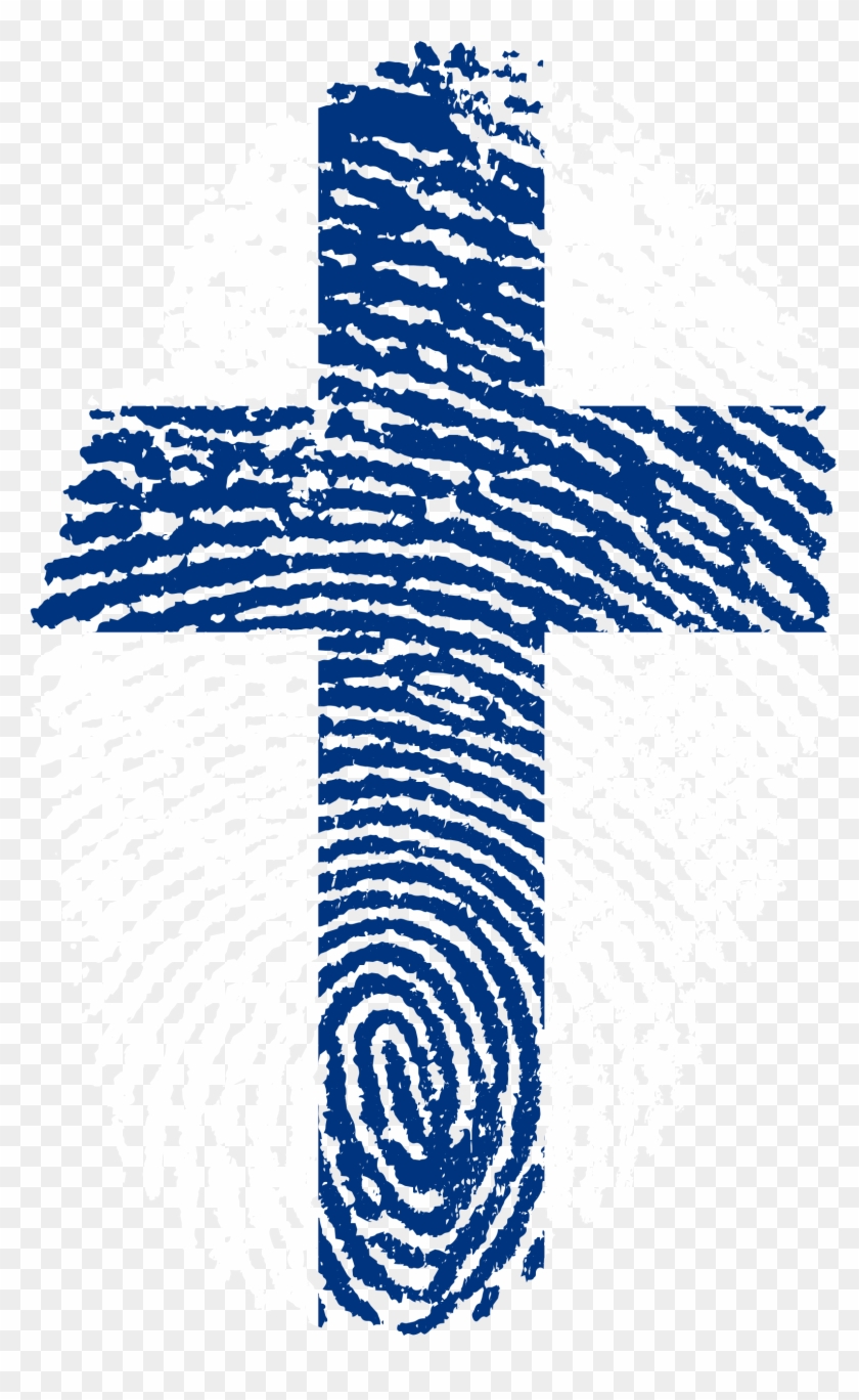 Finland Flag Fingerprint Country 654781 - Fingerprint Trinidad Clipart #4170624