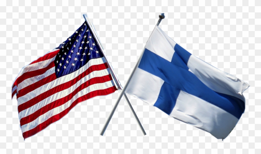 Crossed Flags - Finnish And Us Flags Clipart