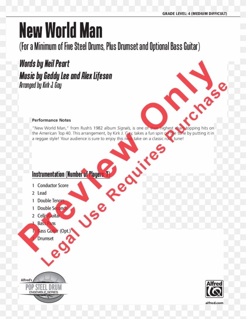 New World Man Thumbnail New World Man Thumbnail - Nothing's Gonna Stop Us Now Drums Clipart