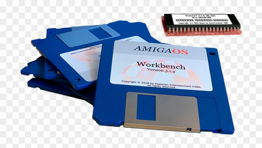 4 Kickstart Rom & Floppy's For - Amigaos 3.1 4 Labels Clipart