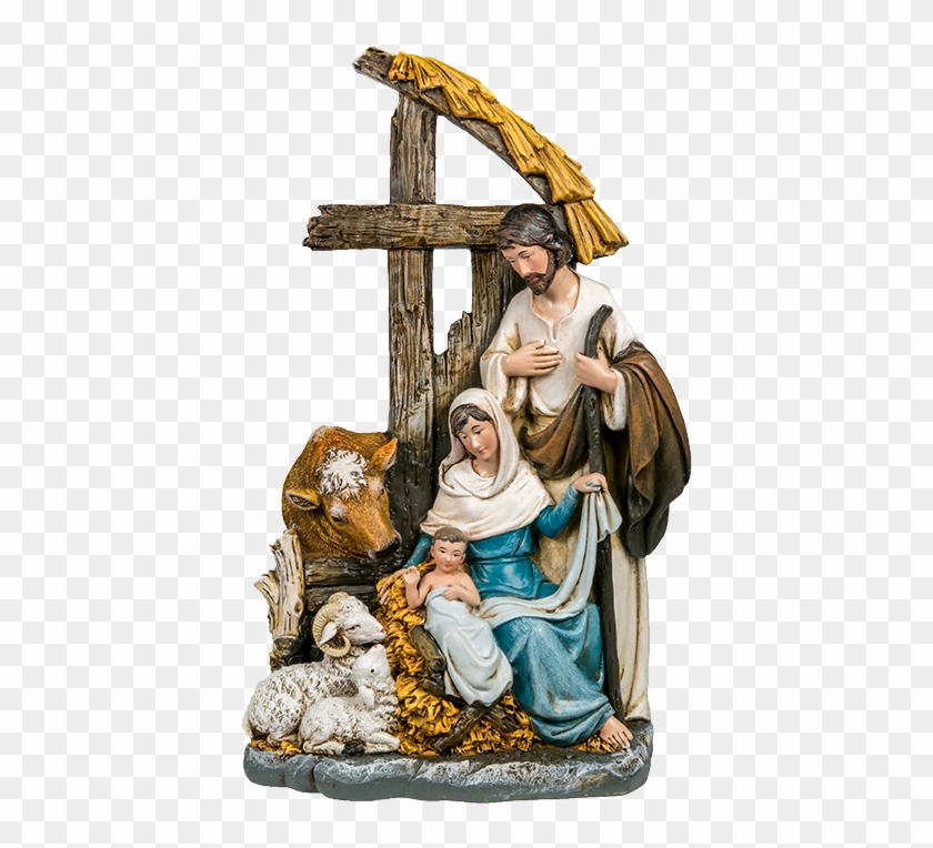 Nativity Scene - Nativity Scene With Cross Clipart #4172834