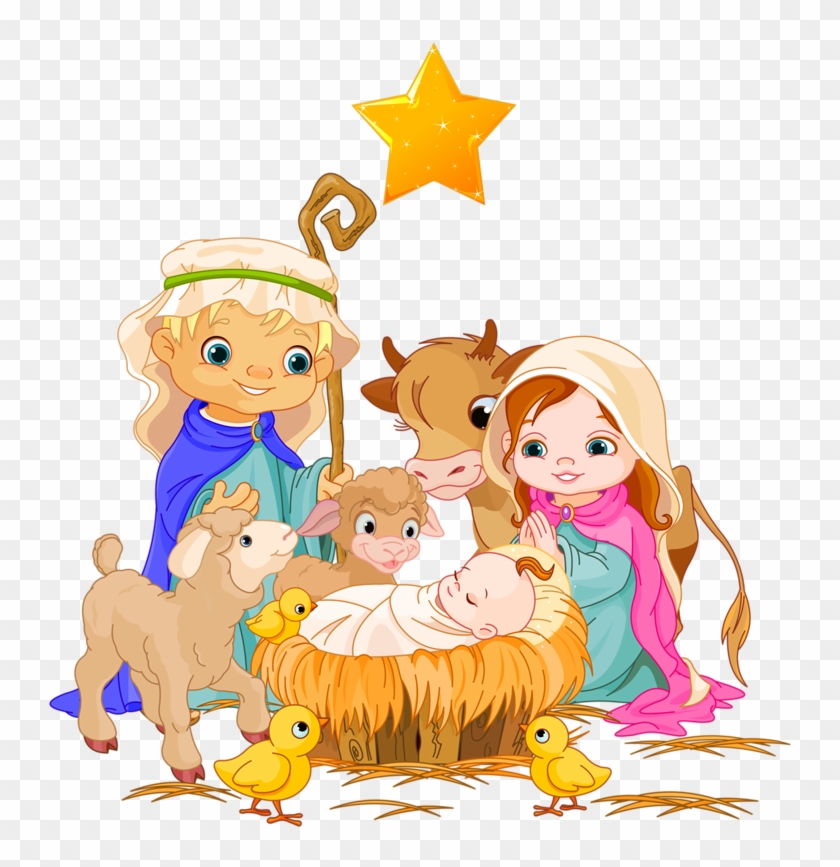 Outdoor Drawing Scene - Christmas Nativity Scene Clipart Free - Png Download #4173215