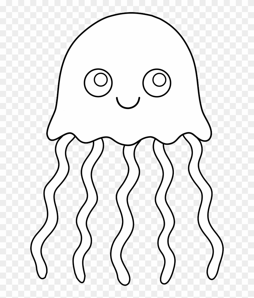 Cute Colorable Jellyfish Id 93515 Uncategorized Yoand - Jelly Fish Clipart Black And White Png Transparent Png #4173700