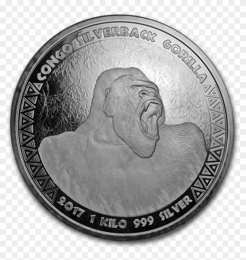 2017 Republic Of Congo Silver 1 Kilo Silverback Gorilla Clipart #4173796