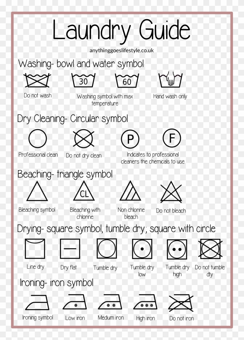 Wash Care A Printable - Washing Instruction Symbols Uk Clipart