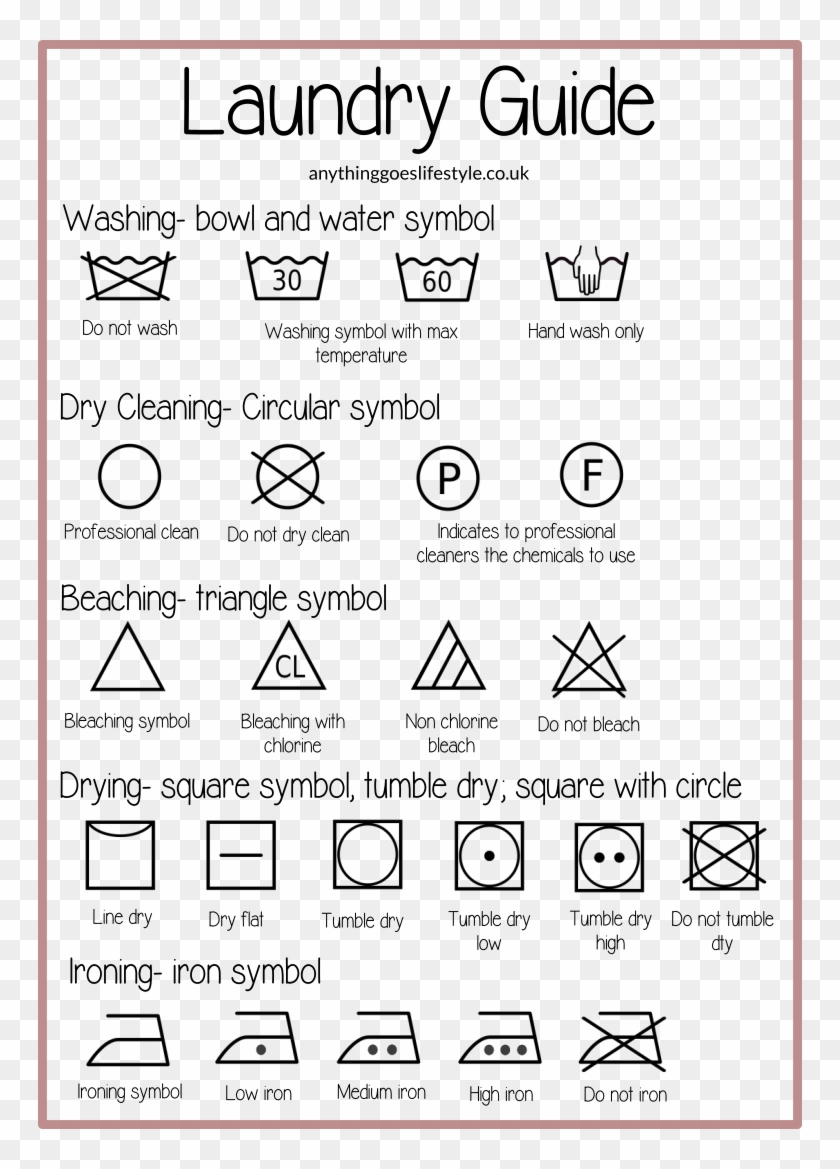 Wash Care A Printable - Washing Instruction Symbols Uk Clipart #4173886
