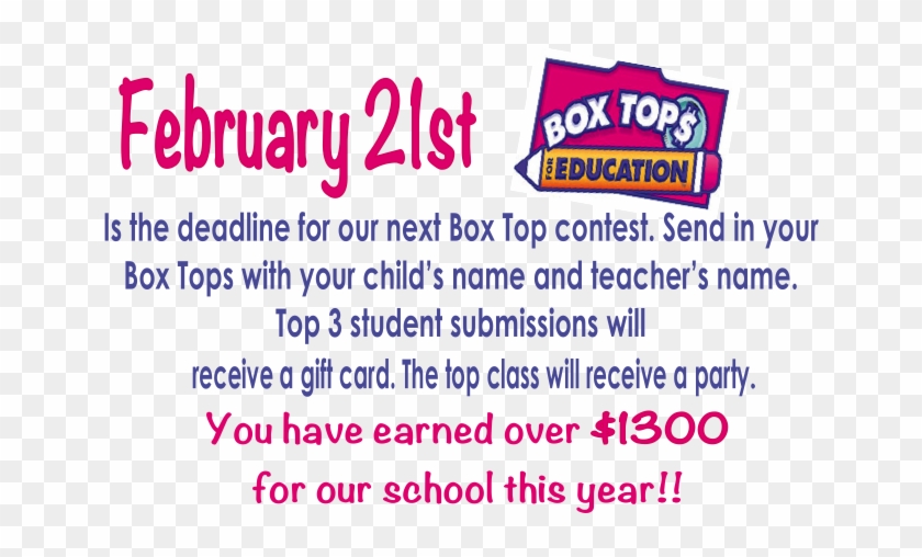 Reminders For This Week - Box Tops For Education Clip - Png Download