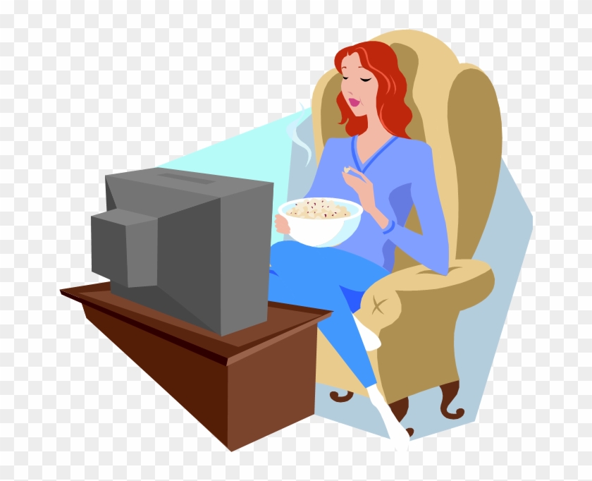 Clipart Tv Verb - Girl Watching Tv Png Transparent Png #4175731