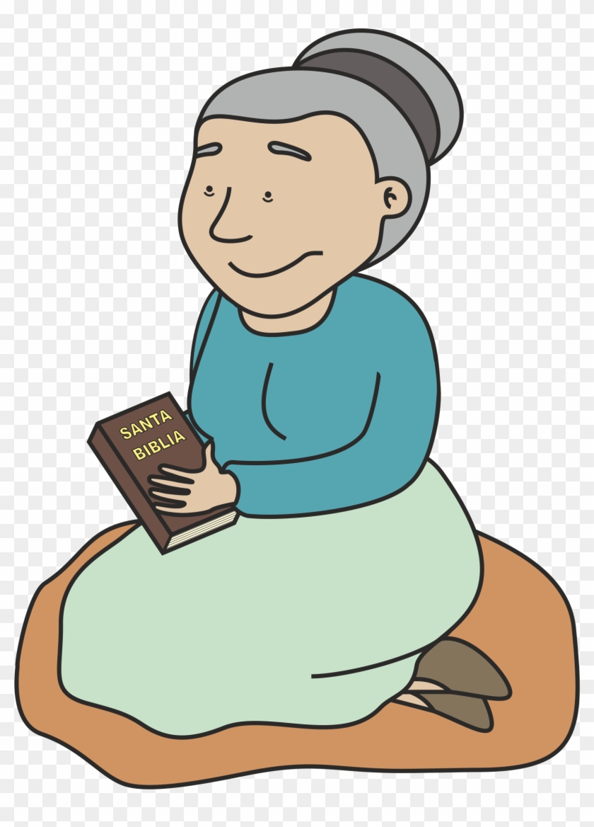 Abuelita Bibliaco - Abuela Orando Animado Clipart