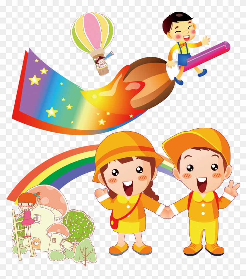 Svg Free Download Cartoon Kindergarten School Children - Drawing Brush Clipart Png Transparent Png #4176336