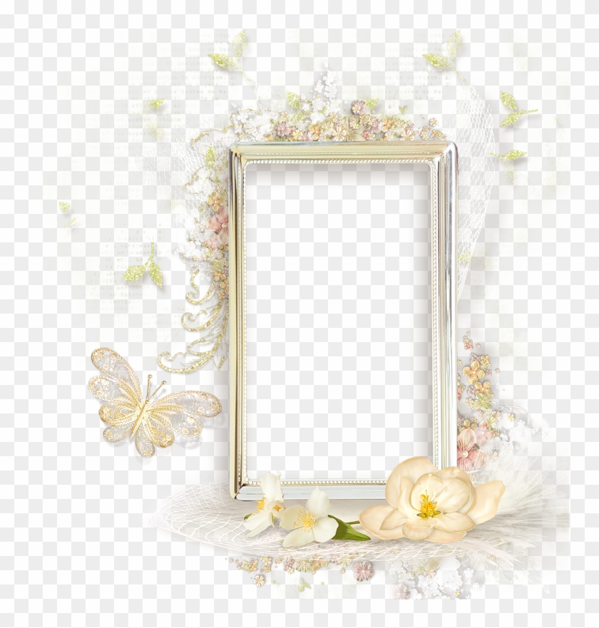 Halloween Frames, Christmas Frames, Printable Frames, - Cream Flowers Frames Clipart