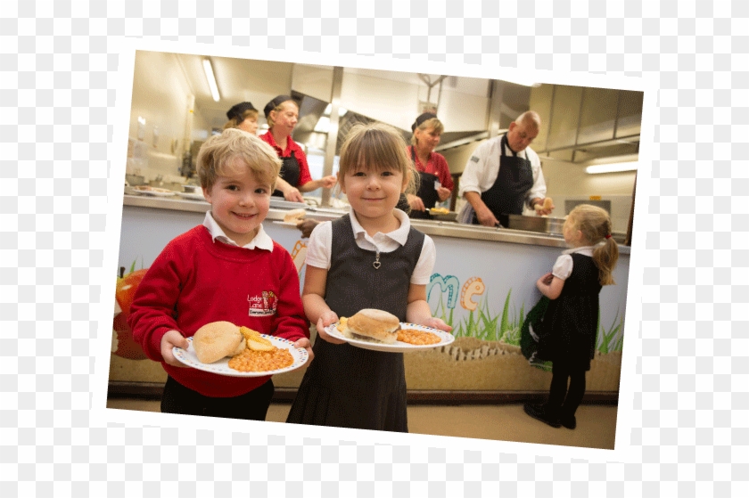 Children With School Dinners - Kids' Meal Clipart