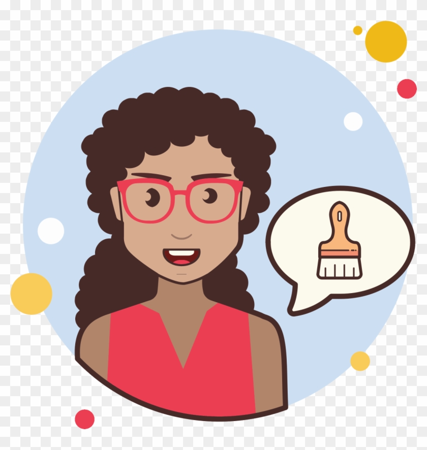 Long Curly Hair Girl Paint Brush Icon - Portable Network Graphics Clipart #4177813