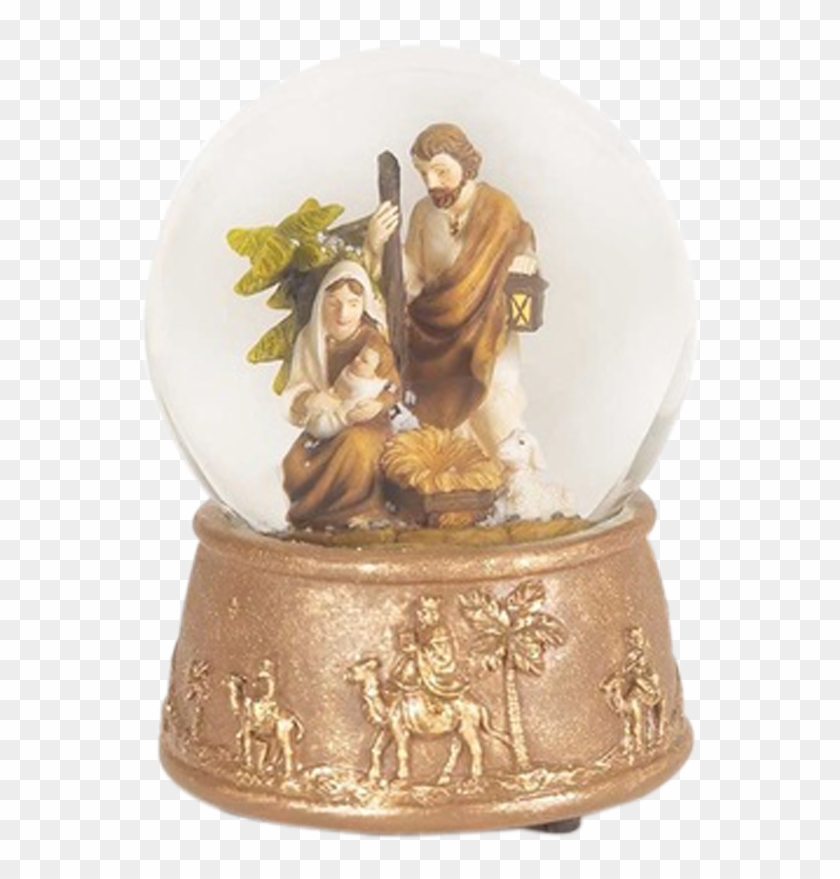 Musical Holy Family Nativity Water Globe - Figurine Clipart