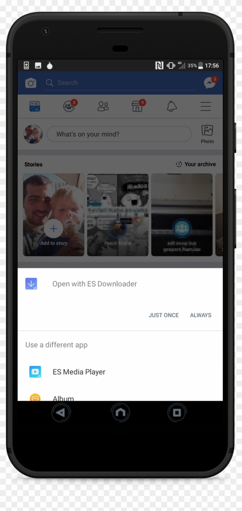 Downloading Any File Via Facebook For Android - Iphone Clipart #4178700