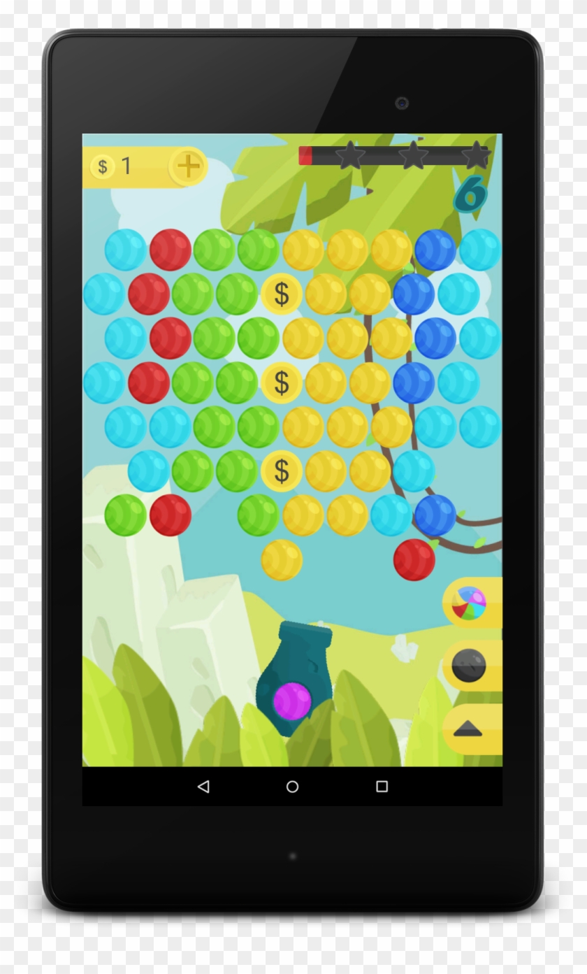 Bubble Shooter Full Screen Transparent Background - Tablet Computer Clipart #4179464