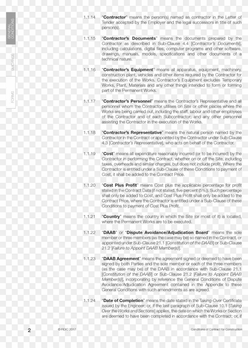 Construction Contract 2nd Ed - Contract Data Fidic Clipart